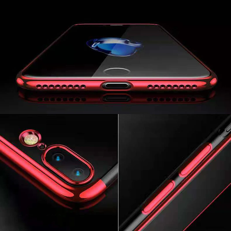 Роскошный чехол с гальваническим покрытием для iPhone X XS Max XR тонкий мягкий