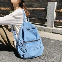2020 vintage style jeans backpacks bags large size school bags denim travel bags kroean style bags drop shipping