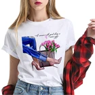 Женская футболка; Новейшая модная обувь на высоком каблуке; Модная футболка с принтом; Женская забавная футболка; Женская уличная футболка в стиле хип-хоп; 90s