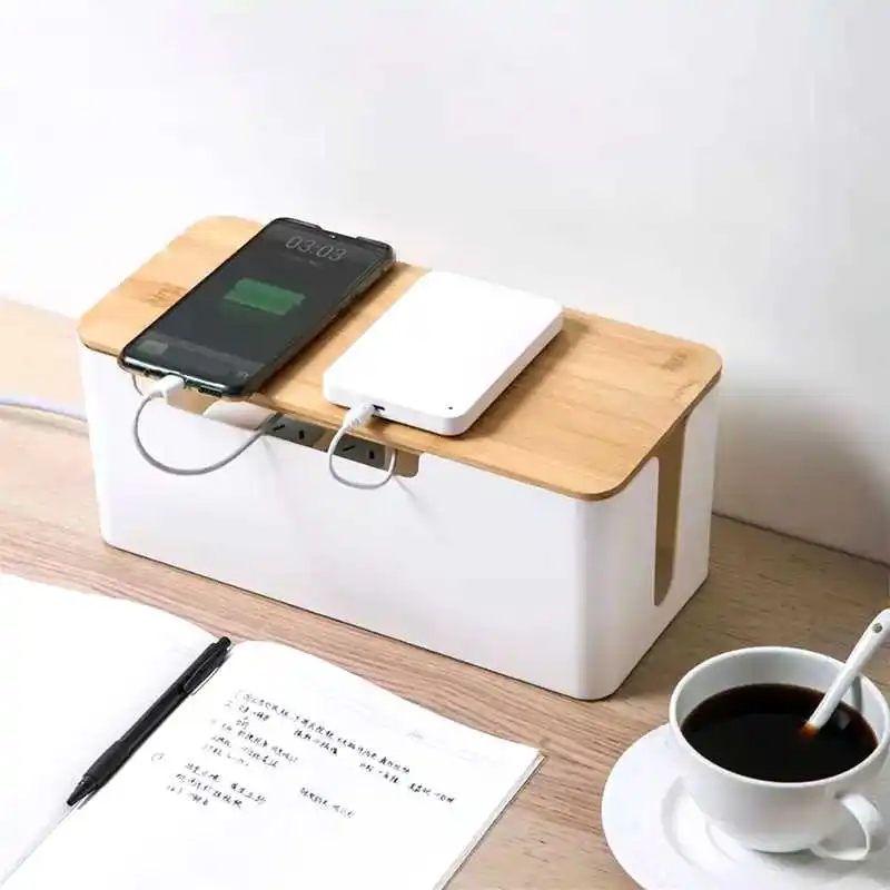 

Cable Organizer Box Desktop Winder Cable Management Box For Cable Power Socket Wire Cord Organizer Box