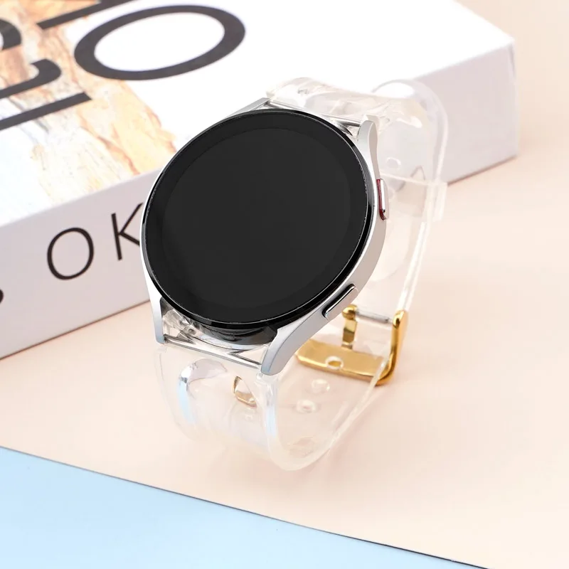 

Band For Samsung Galaxy Watch 4 classic 46mm 42mm No Gaps Transparent Silicone Bracelet correa Galaxy Watch 4 5 44mm 40mm Strap