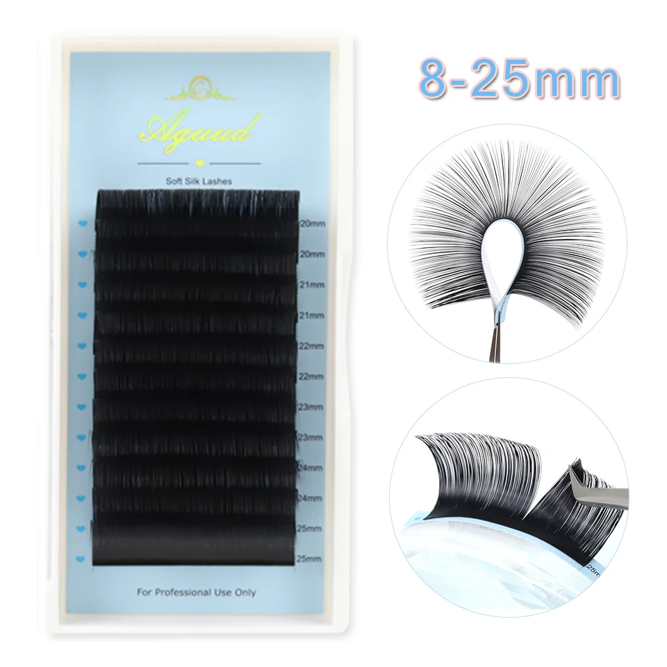 

AGUUD 25mm Long Lash 8-25mm Individual Eyelash Extension Faux Mink Classic Lash Maquiagem Cilios For Professional Soft Silk Lash