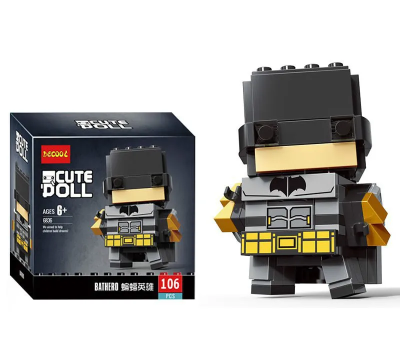 Много милых кукол Marvel Мстители супер герой Brick Heads Человек паук Бэтмен Супермен