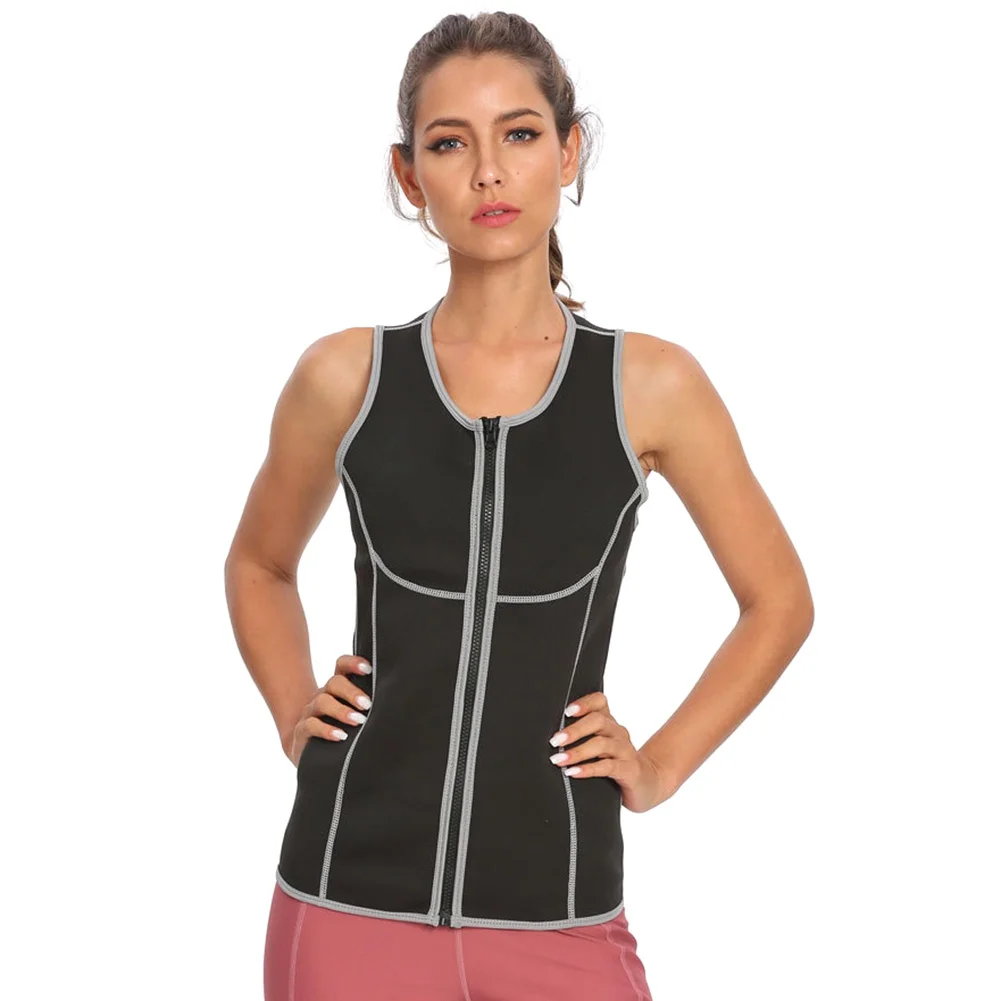 

Утягивающие корректирующие топы для похудения для женщин, корректирующий жилет на молнии, Премиум майка, топ для талии, тренировочные рубаш...