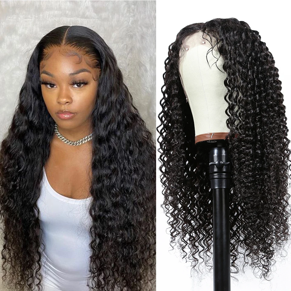 Парик из натуральных волос с прозрачной глубокой волной 13 х4 дюймов | Шиньоны и