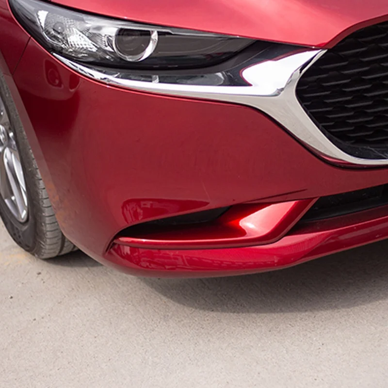pcmos 2Pcs Front Fog Light Frame Cover Trim For 2019 2020 Mazda 3 Sedan Hatchback Exterior Parts Chromium Styling Stickers New | Автомобили