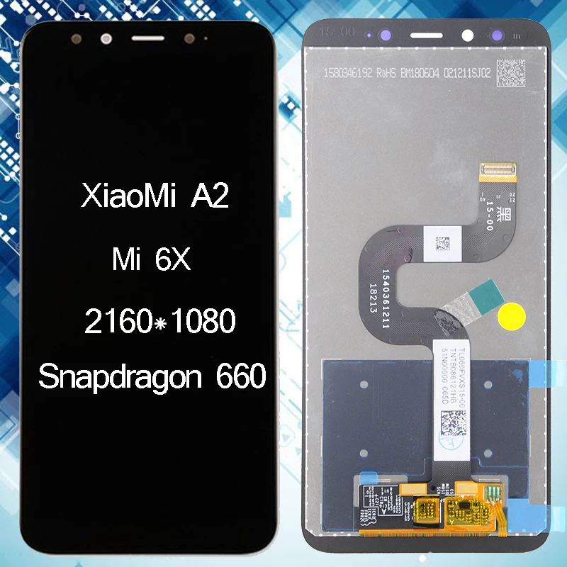 1 шт. для XiaoMi Mi A2 дисплей сенсорный экран дигитайзер в сборе 6X Lcd MI6X дисплей|Экраны