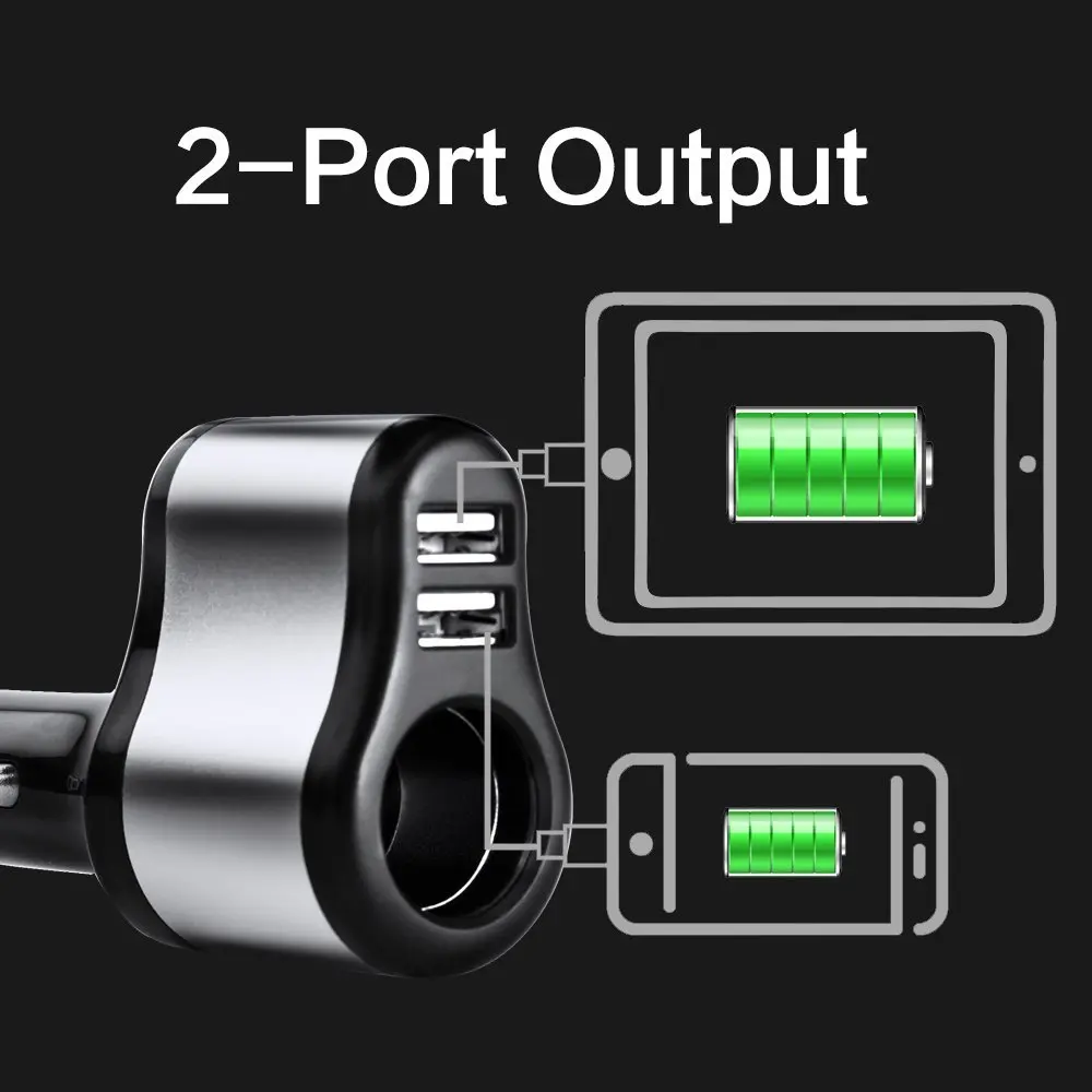 12 В 2 в 1 двойное USB Автомобильное зарядное устройство 2.1A универсальное для