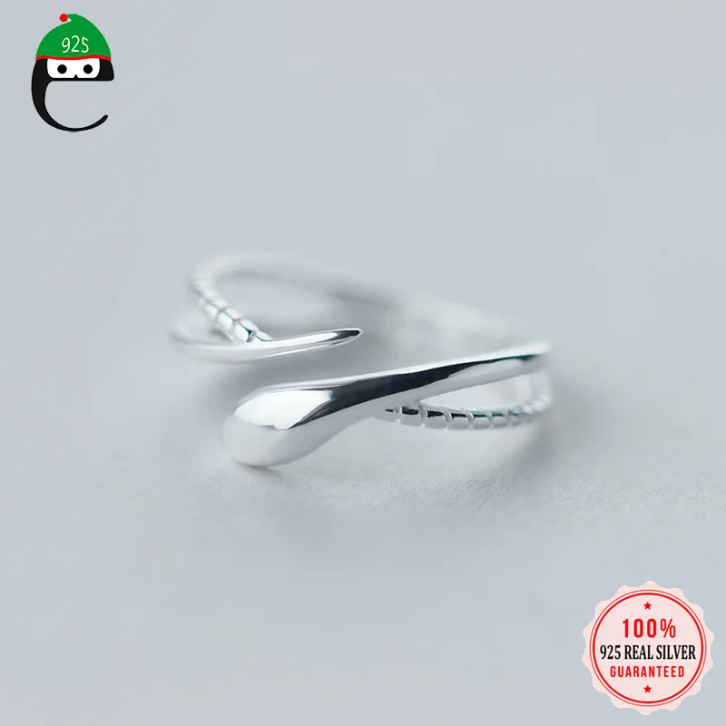 Женское серебряное кольцо с змеей ElfoPlataSi Открытое размером для женщин и девушек