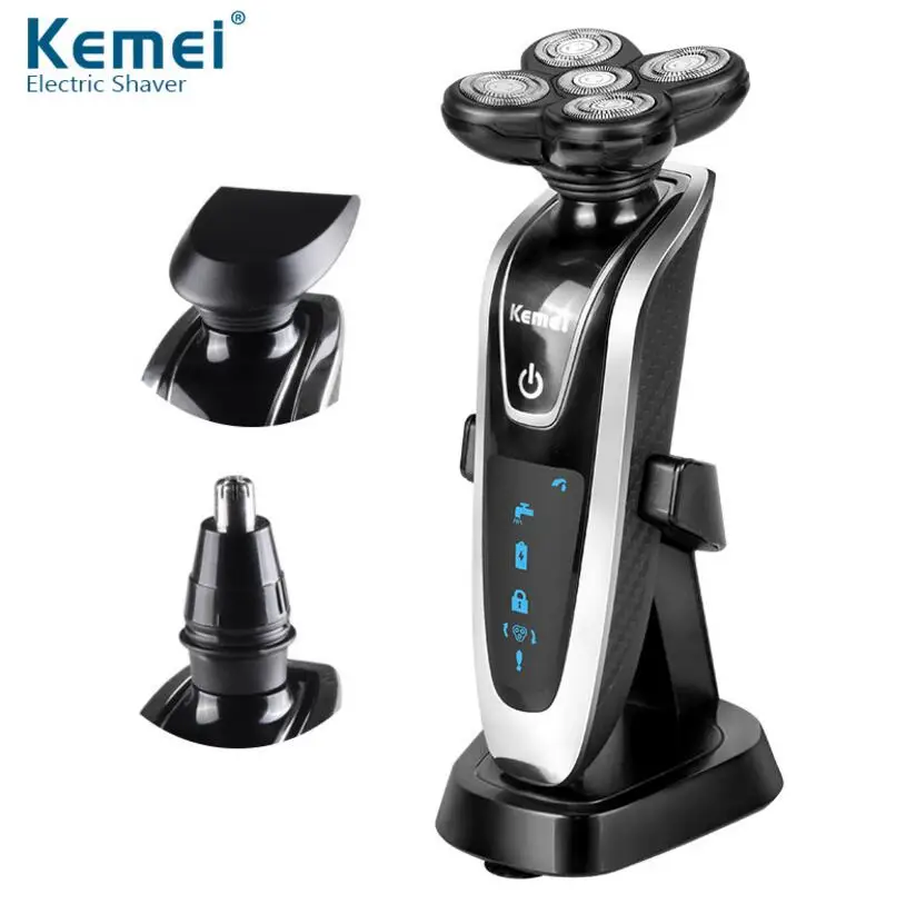 3 in 1 man shaver Электрическая моющаяся Мужская бритва набор для ухода за усами триммер для бороды 3D человек лысый бритвенная головка бритье череп стрижка машинка для стрижки - Цвет: 3 in 1 man shaver