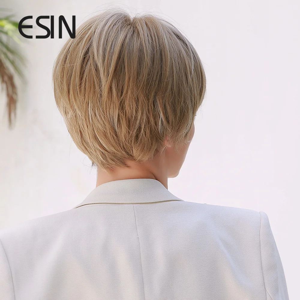ESIN Женский синтетический парик из канекалона Холодный серый цветс темными