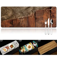 kitchen placemat coaster pu leather wooden series 30cmx80cm rectangle bowl mat western tableware decoration kitchen mat