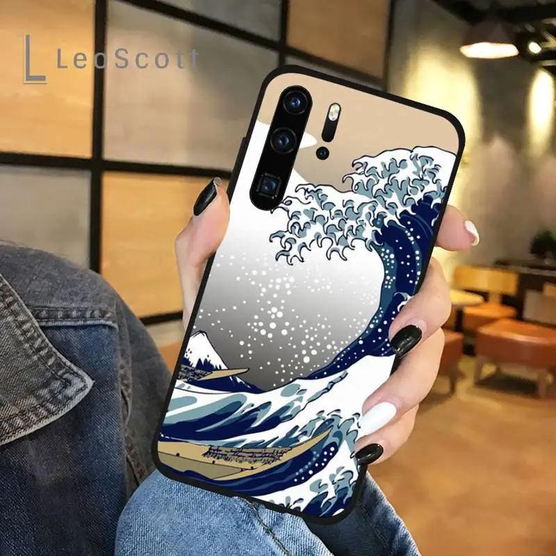 

The Big Wave of kanagawa sun sea Phone Case For Huawei P 20 30 40 lite pro smart 2019 honor 10 i lite 8x nova 5t mate 20 pro