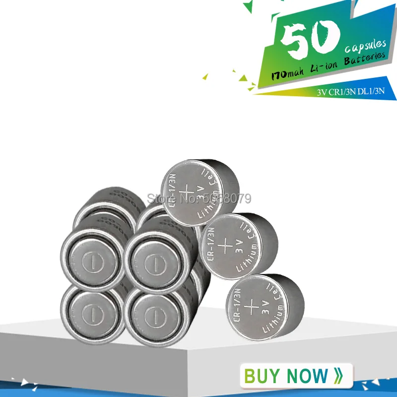 Литиевые аккумуляторы 3 в 170 мАч 50 шт. фотоэлемент 3N CR13N M6 M7 CR1/3N кнопка высокой