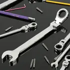 Набор профессиональных гаечных ключей с трещоткой из хромованадиевой стали, 6-20 мм