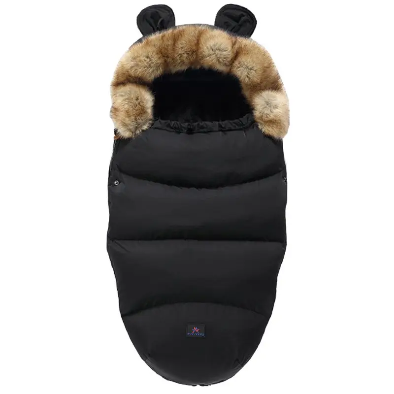 

Baby Stroller Sleeping Bag Winter Warm Sleepsacks Robe Newborn Infant Footmuff Fur Collar Envelopes Sleepsack Swaddle Wrap