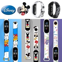 disney mickey donald stitched miracle strap for mi band 6 5 4 3 nfc cartoon print wristband silicone bracelet replacement