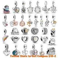 hot sale 925 sterling silver bead dreamcatcher family tree charms rainbow unicorn fit original pandora bracelets women jewelry