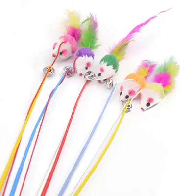 Игрушка для домашних животных кошек симпатичный дизайн Стик мыши пластиковая