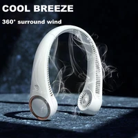 mute neckband fans portable mini to leafless fan outdoor summer surround rechargeable usb sport 360%c2%b0 three speed mode fan f s9c1