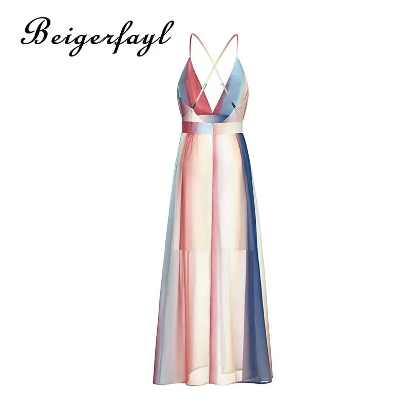 Beigerfayl сексуальное Макси длинное Sukienki элегантное Boho Vestidos Modis пляжное шифоновое
