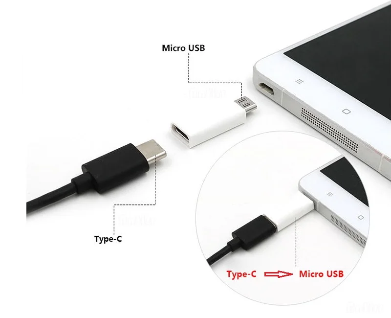 Кабель-адаптер для зарядки и передачи данных USB-C Type-C на Micro USB B 3 0 конвертер