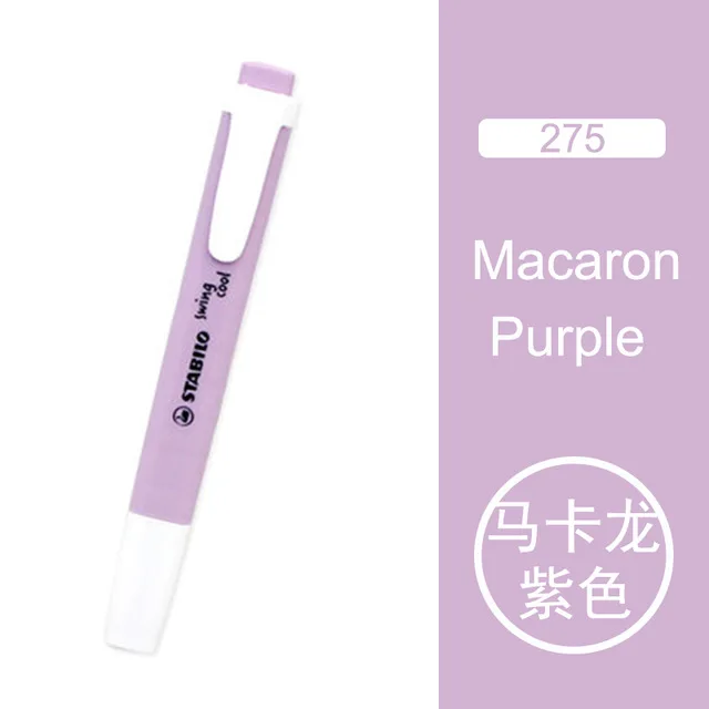 purple 1pcs STABILO Новинка 275 маркеры пастельные маркеры Лебедь качели 6 цветов один текст фокус маркеры ручки для школы офиса 1 шт - Цвет: purple 1pcs