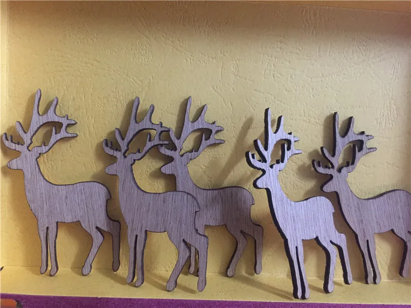 5 шт. деревянные рождественские украшения в виде лося|Статуэтки и миниатюры| |