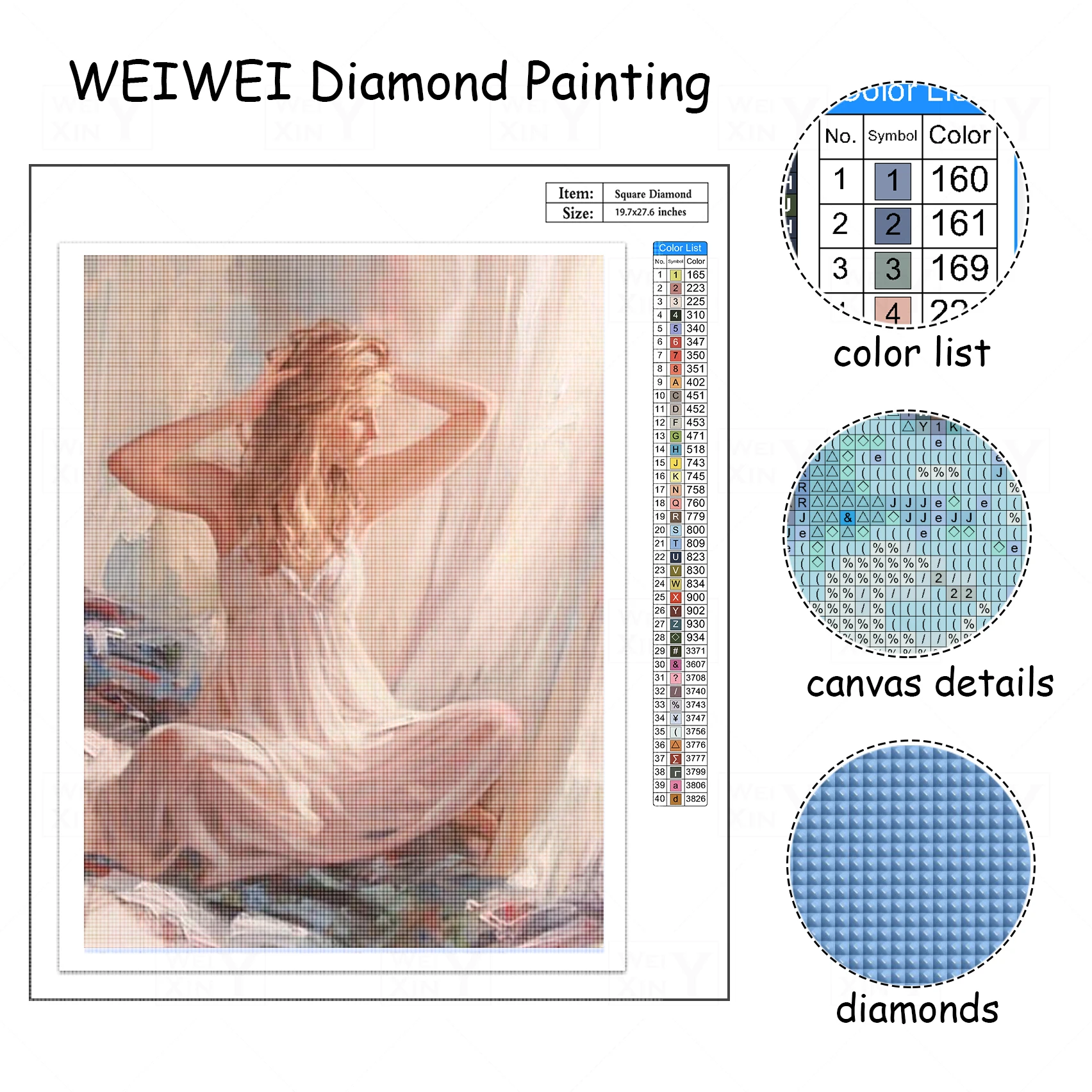 WEIWEI полноразмерная квадратная/круглая балерина сделай сам Алмазная мозаика