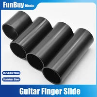 4pcs 28506070mm stainless steel black guitar string finger slide slider for acoustic electric guitar parts black