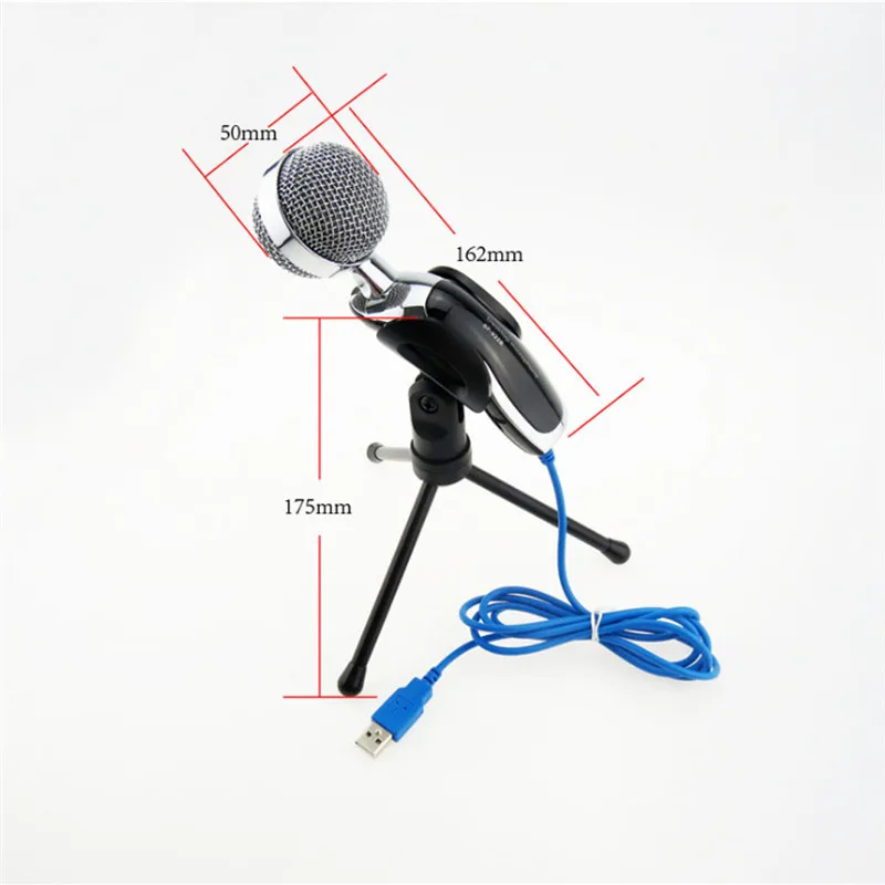 Горячий конденсаторный микрофон VOBERRY для звукозаписи металлический USB ноутбука