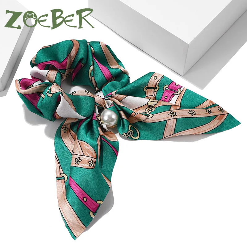 Жемчужные шифоновые эластичные резинки для волос с бантиком женщин и девочек