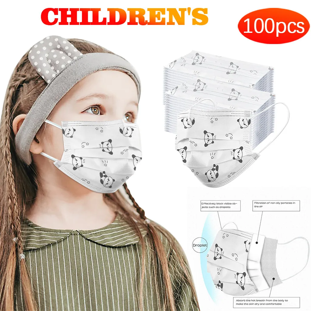 

100/50pcs Child Strawberry Pattern Disposable Face Mask Industrial 3-layer Protective Breathable Dustproof Mascarilla
