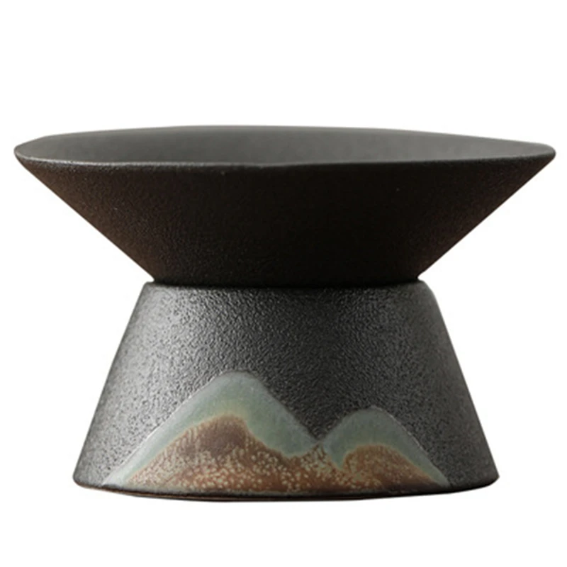 

Japanese Style Mountain Design Hand Painted Teapot Strainer Filter Ceramic Gauze Filter Tea Ceremony Accessories