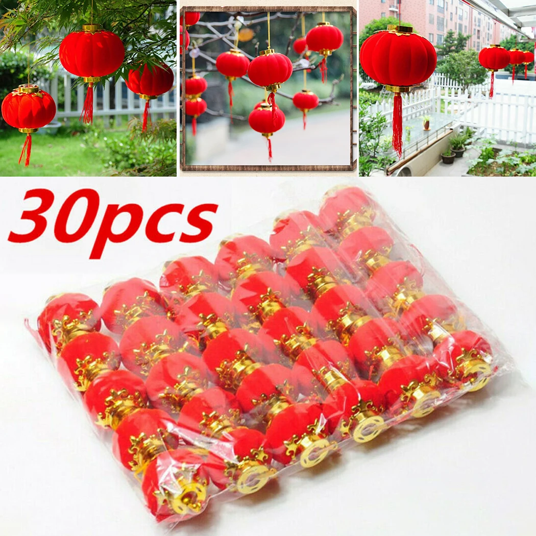 

Lanterns Small Lantern Decoration Paper Small Spring Festival 30PCS Chinese