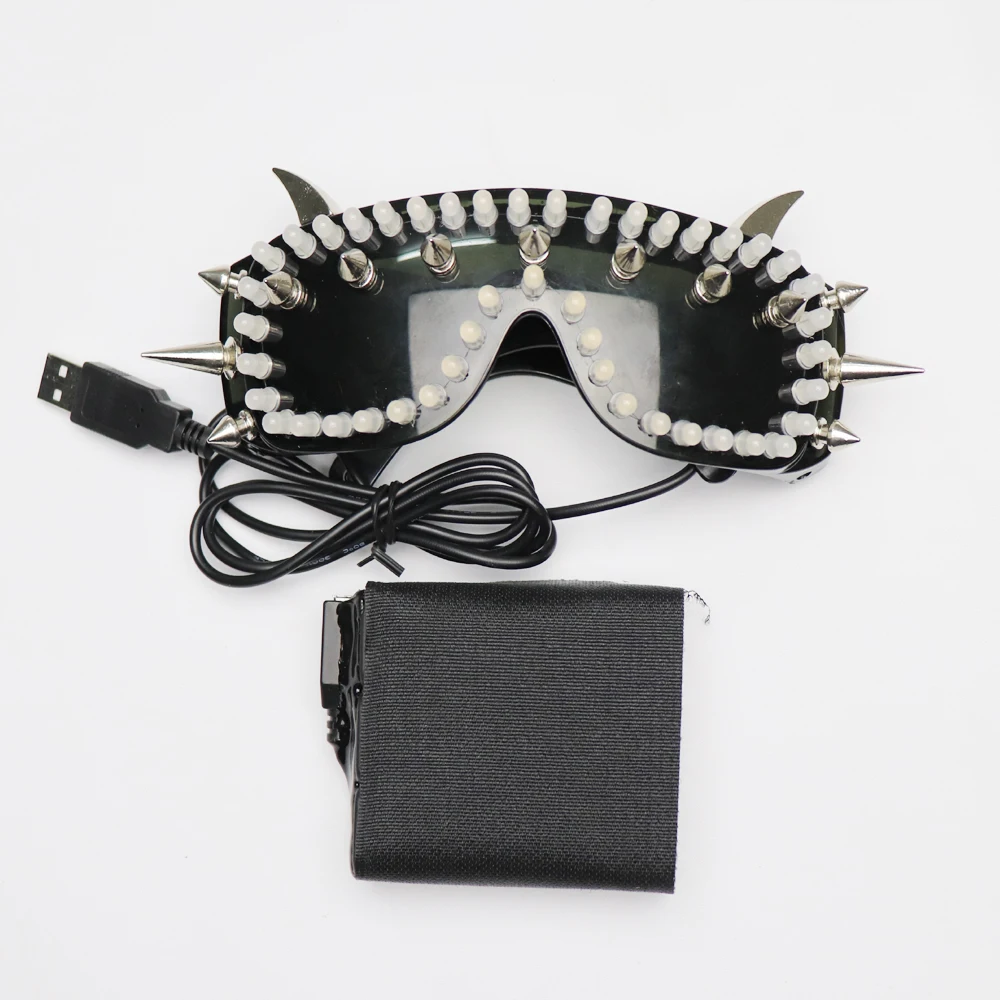 Full Color Led Luminous Glasses Can Change 7 Colors Flashing Halloween Party Mask Light Up Eyewear For DJ Club Stage Show | Дом и сад