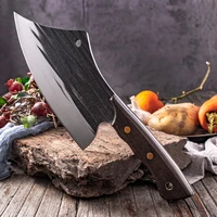 handmade stainless steel kitchen cut chicken duck meat chopper filleting knife forged patterned outdoor portable axe knives
