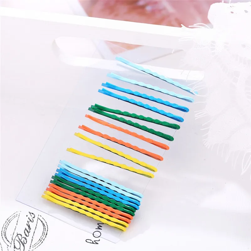 20 PCS/lot Ins Fashion Strip Wave Hair Clip for Women Girls Cute Candy Colors Barrette Pins Headband Accessories | Аксессуары для