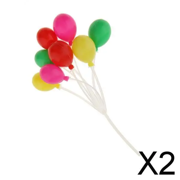 

2x1/12 Scale Dollhouse Miniature Colorful Oval Shaped Balloons Home Decor