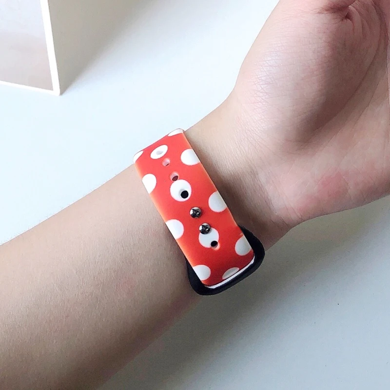 

printing silicone strap for apple watch 5 band 44mm 40mm 38mm 42mm mouse belt Bracelet for iwatch series 6 SE 5 4 3 Accessories