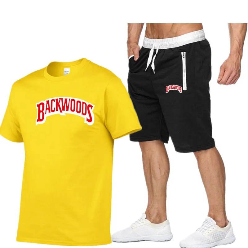 

2021 summer track suit men's short-sleeved custom printed T-shirt comfortable casual fashion T-shirt + sports pants suit