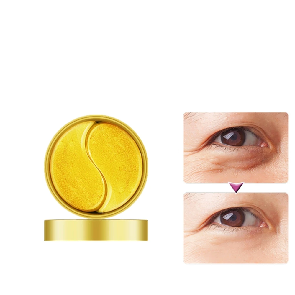 24K золота коллагеновая нестареющий глаз маски Патчи под! Убирает темные круги под