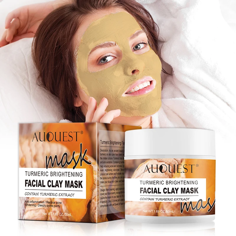 

Auquest Turmeric Mask Mud Deep Cleansing Acne Facial Mask Exfoliating Moisturizing Whitening Face Cosmetics Beauty Skin Care