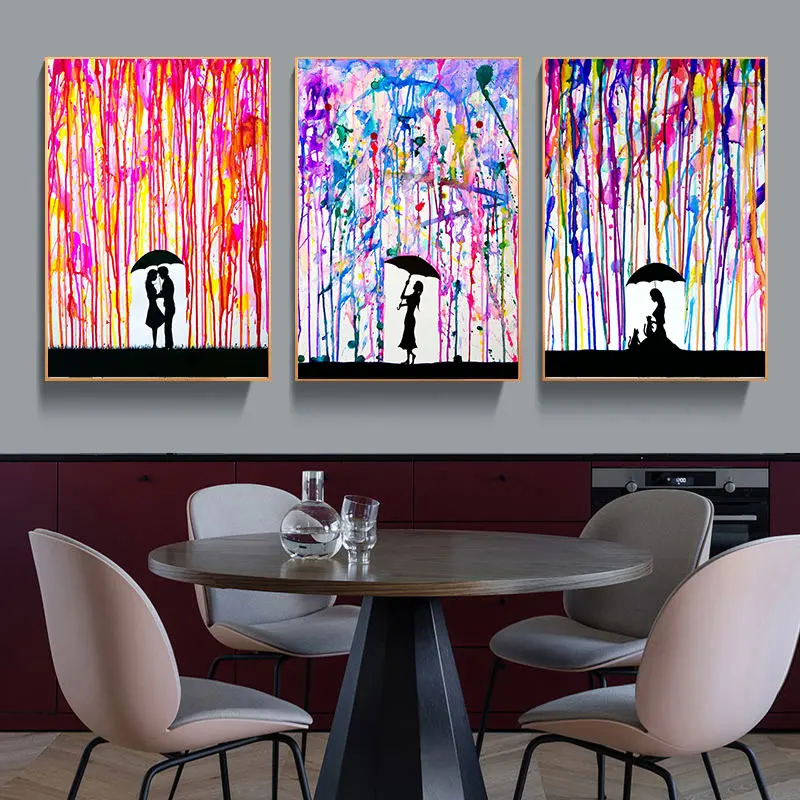Красочные граффити абстрактная фигурка влюбленные холст картина на стену плакаты печать Настенная для