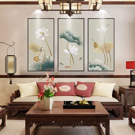 Новый китайский настенный стикер для гостиной ТВ фон украшения стен макет и