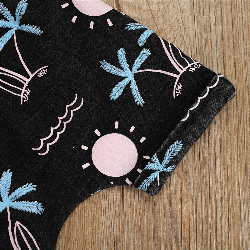 

2pcs 0-5Years Newborn Baby Boys Girls Summer Casual Beachwear,Children Kid Unisex Sun Print Sleeveless Vest+Elastic Waist Shorts