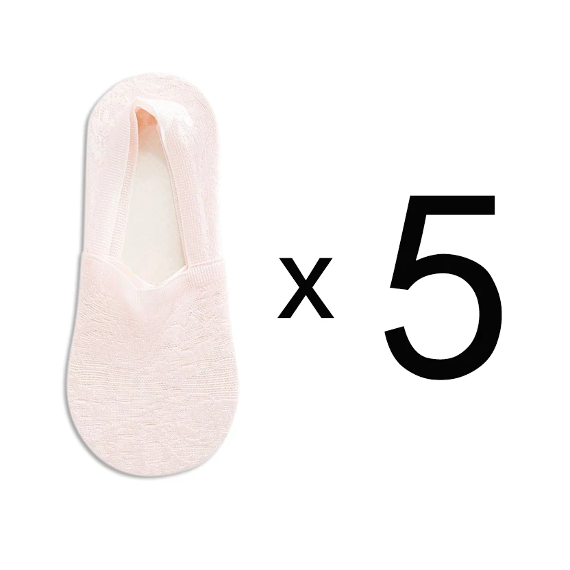 

5 Pairs Fashion Women Girls Summer Socks Style Lace Flower Short Sock Antiskid Invisible Ankle Socks 2019 New 7 colors