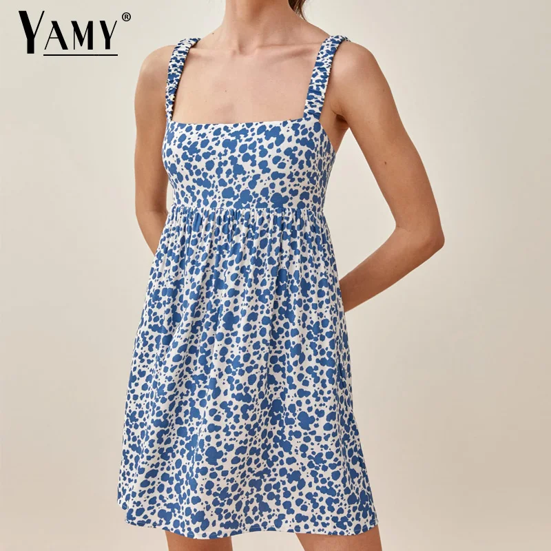 

Мини-платье женское летнее с открытой спиной и оборками, без рукавов