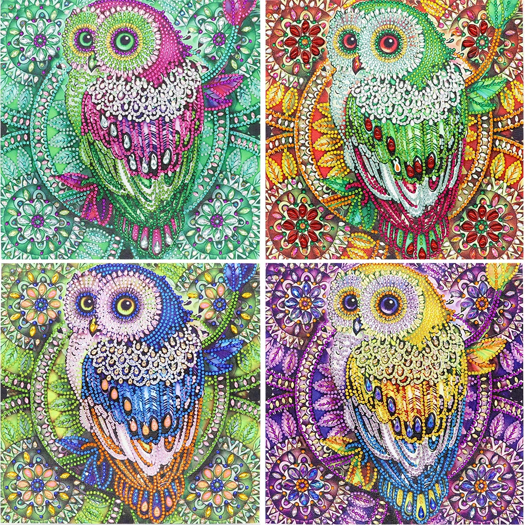 

5D DIY Diamond Painting Special-shaped Diamond Animal Owl Crystal Rhinestone Mosaic Embroidery Home Decoration