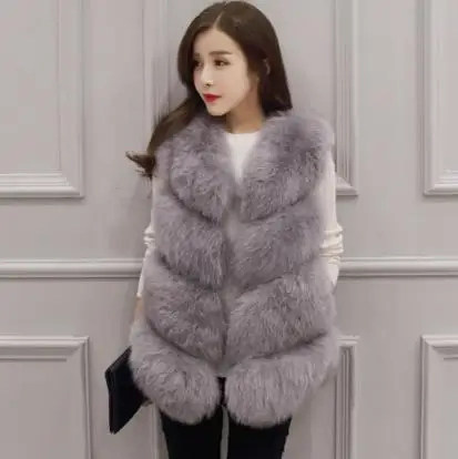 Меховое 2019 зимнее женское пальто из искусственного меха жилет меховые жилетки